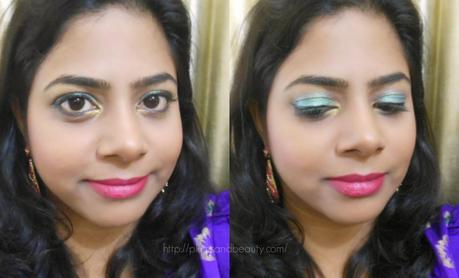 FOTD : Blue + Pink Festive Makeup