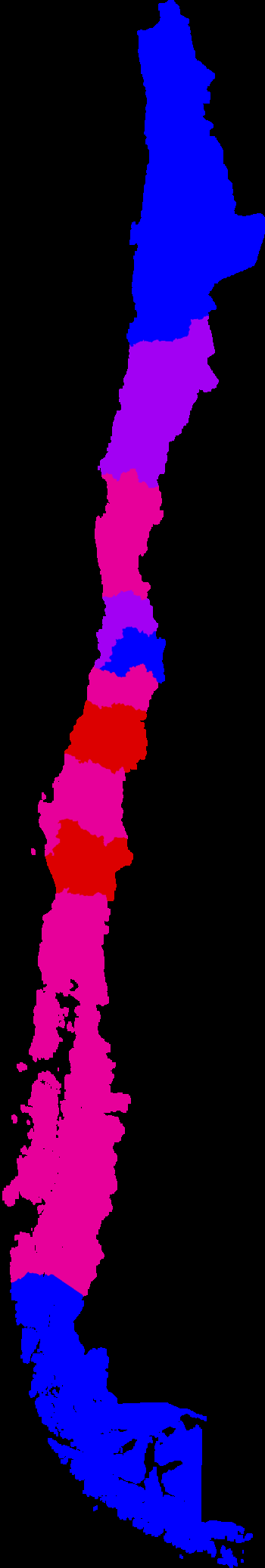 English: Regions of Chile by Human Development...