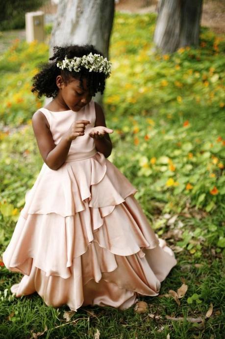 Rose Gold Flower Girl Dress