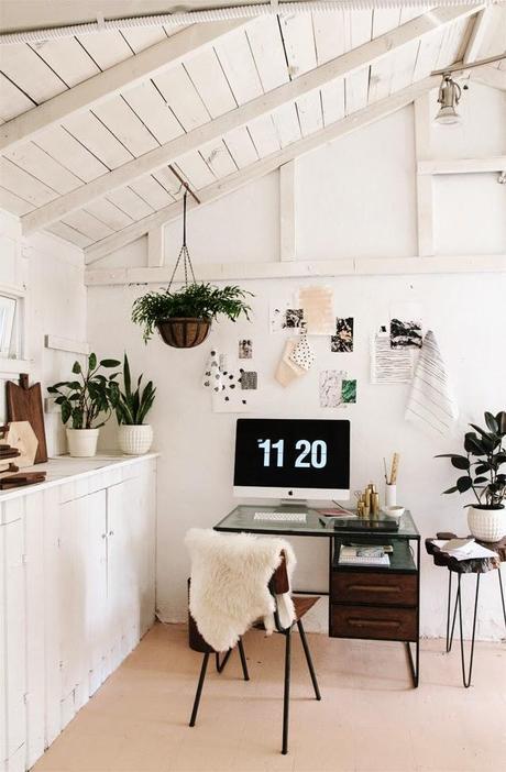 inspiration board | white interiors + green plants