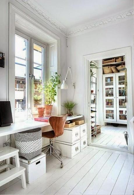 inspiration board | white interiors + green plants