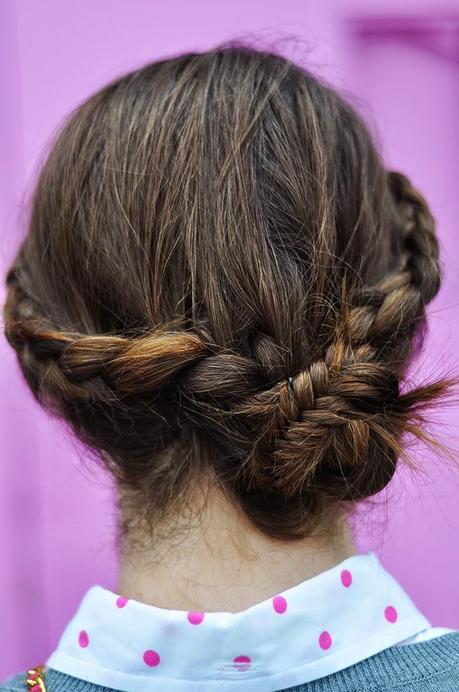 Fishtail braided updo