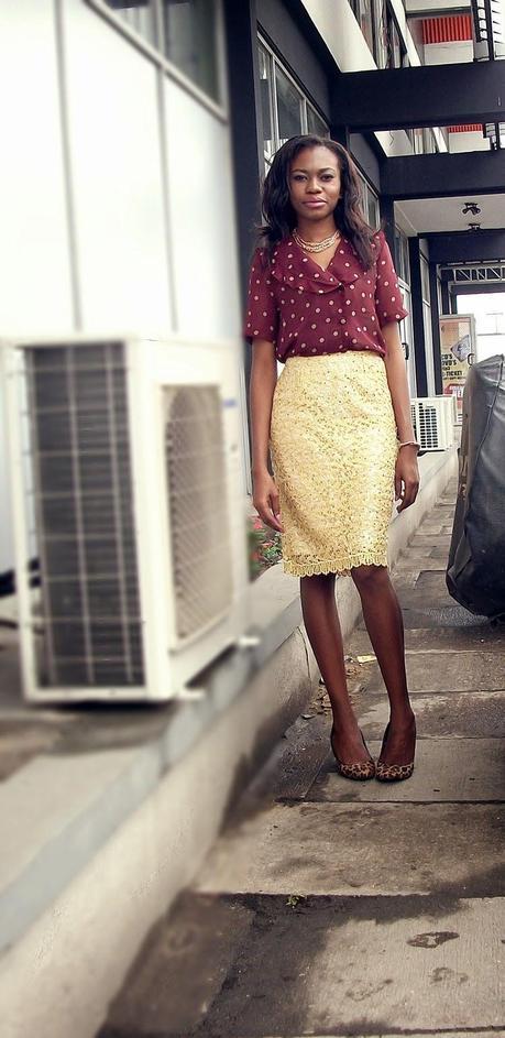 A Gold Lace Skirt