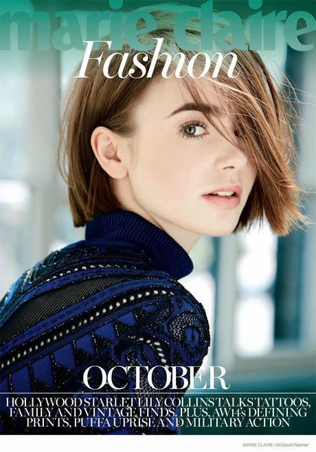 LILY COLLINS IN MARIE CLAIRE UK STORY BY DAVID ROEMER