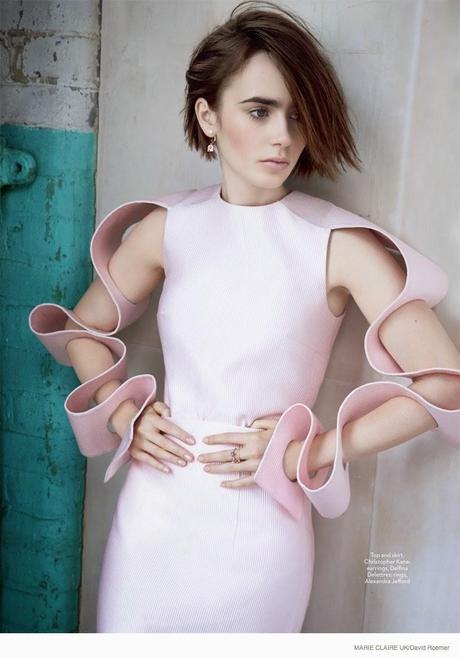 Lily Collins in Marie Claire Uk Story by David Roemer - Paperblog