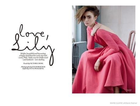 LILY COLLINS IN MARIE CLAIRE UK STORY BY DAVID ROEMER