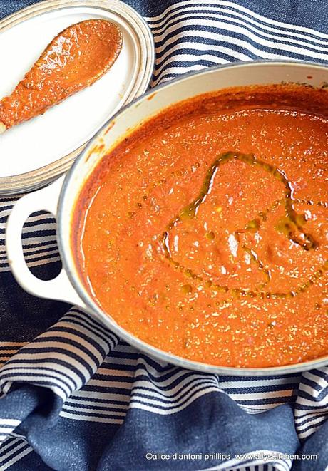 ~roasted poblano tomato basil soup~