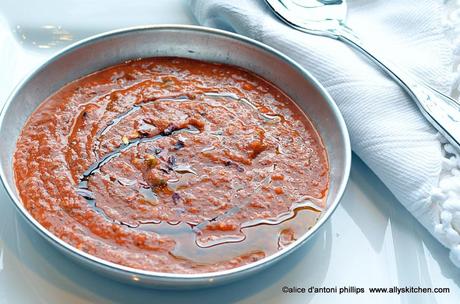 ~roasted poblano tomato basil soup~