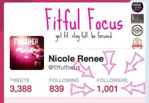 1000 Twitter Followers via Fitful Focus