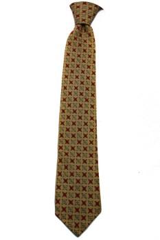 Vintage Red & Beige Skinny Cloth Tie