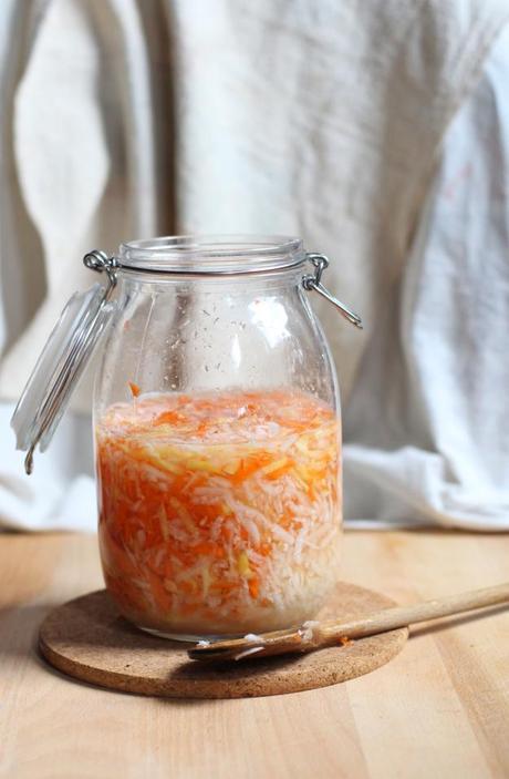 Carrot & Daikon Slaw for Banh Mi and More! Mixed Ingredients