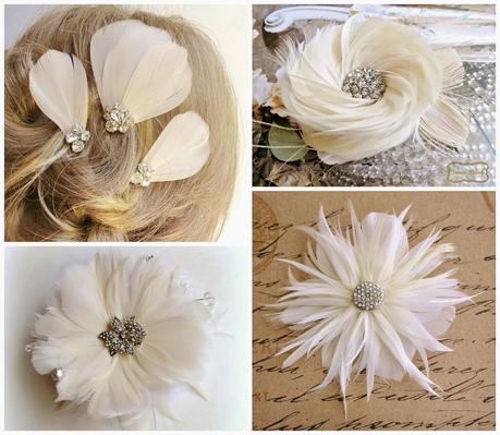 <Pretty Wedding Hair Fascinators from FancieStrands Etsy Shop alt=