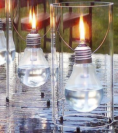 Light bulb oil lamps