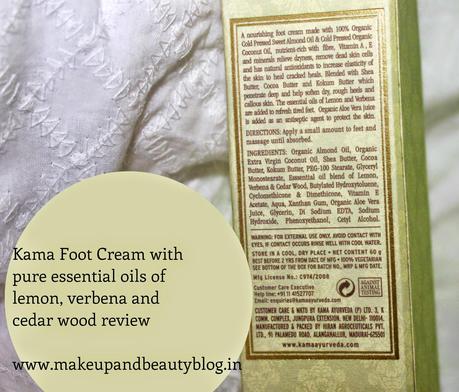 Kama Foot Cream with pure essential oils of lemon, verbena and cedar wood review