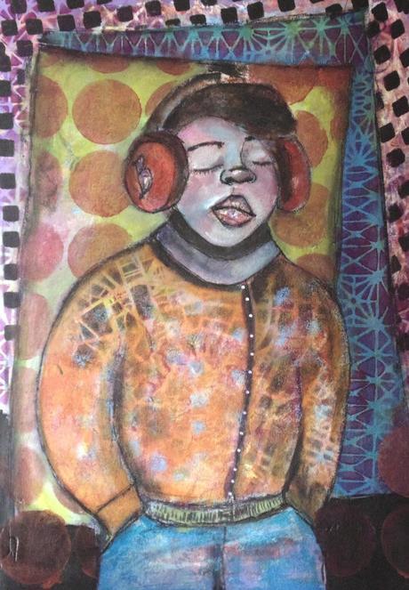 Listen - Mixed media art painting