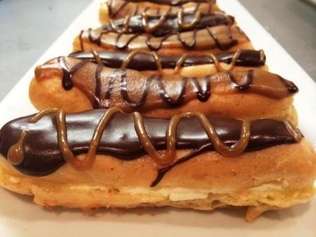 chocolate and caramel choux pastry eclairs gbbo paul hollywood recipe cream filled