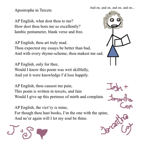 Funny Poem Apostrophe in Tercets AP English