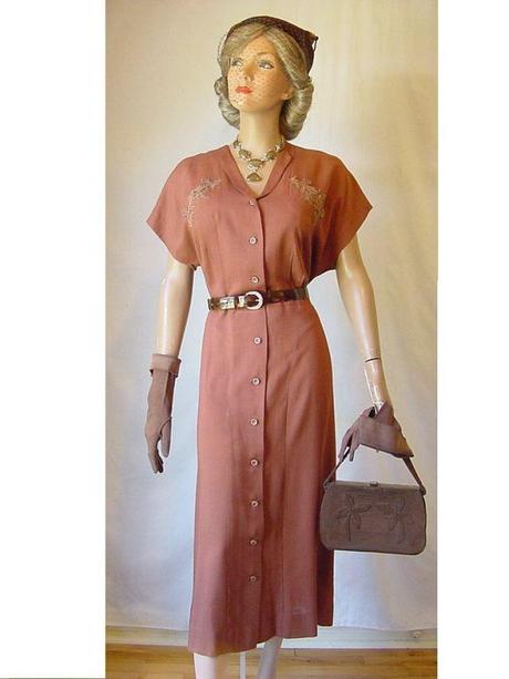 40s rust dress