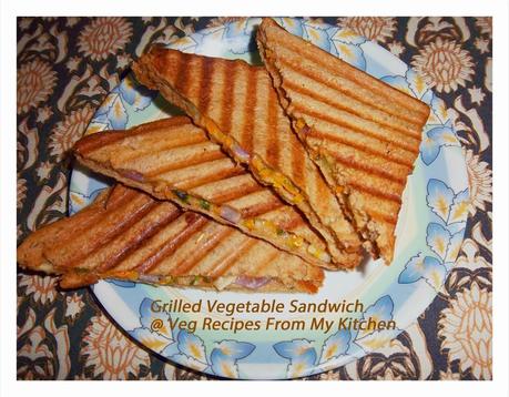 Grilled Vegetable Sandwich,Grilled,bread, Breakfast&Snacks, cabbage, carrot, cheese, Fusion, Grilled, paneer, Sandwich, Capsicum,  Vegetable,Sandwich,Veg recipes from my kitchen,