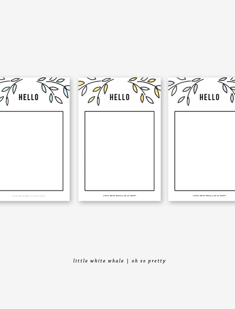 free printable hello cards by Oh So Pretty