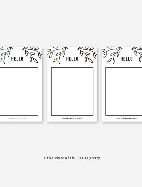 Free Printable Hello Cards By Oh So Pretty Paperblog