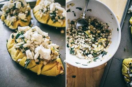 Acorn Squash with Barley and Goat Cheese