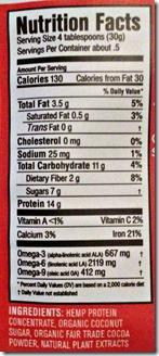 HempPro 70 Protein Shake Ingredients
