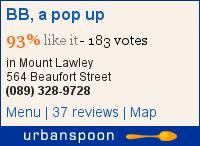 BB, a pop up on Urbanspoon