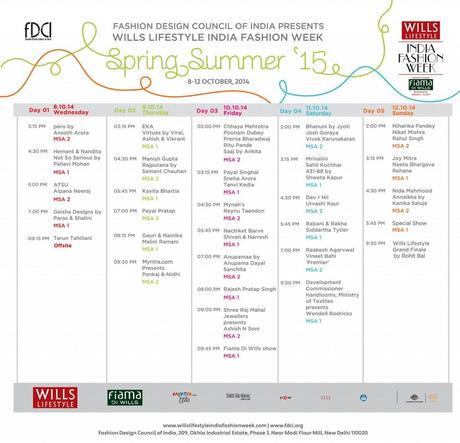 WIFW SS 2015 Show-schedule