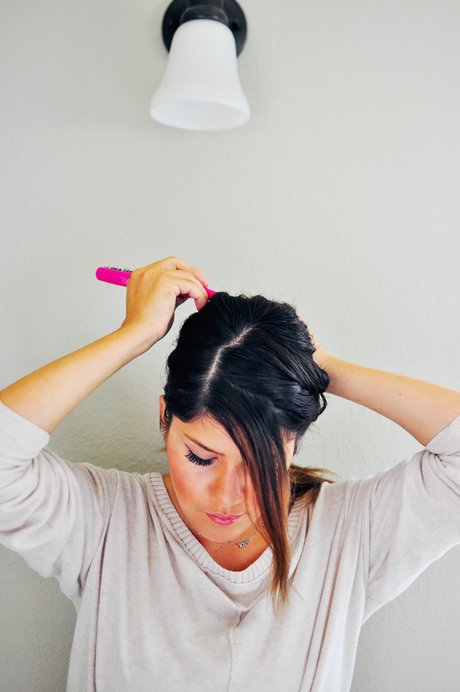 Messy Ponytail With An Accent Braid Tutorial