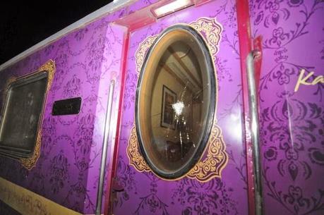 luxury train Golden Chariot stoned ..........