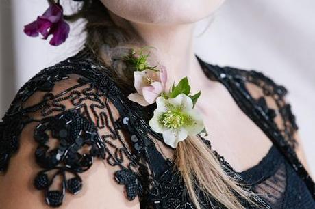 fresh flowers in hair