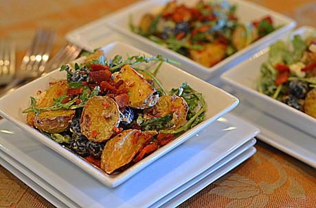 Thai Rocket Potato Salad & Blueberries