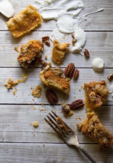 Bourbon Pumpkin Pie with Salted Brown Butter Pecan Streusel