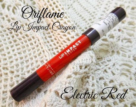 Oriflame Lip Impact Crayon Electric Red : Review, Swatch, FOTD