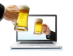 beer toasting to show internet business success