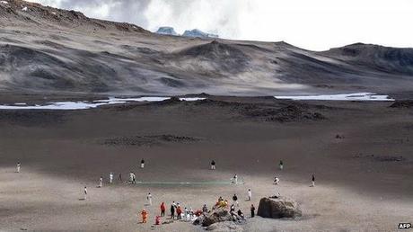 Cricket scales newer heights .... match at Kilimanjaro ....