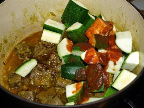 Iranian Zucchini and Beef Stew with Tri-Colour Cous-cous