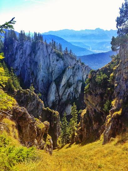 Views of the Ammergau Alps from the more technical route  up to Laber Mountain.