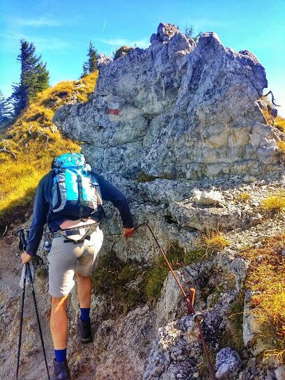 Hiking up the Labersteig, the more technical route up the mountain.