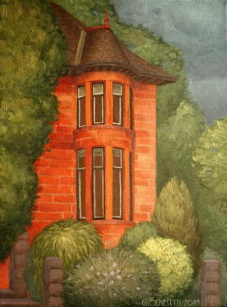 Hyndland house © Samantha Groenestyn, oil on canvas