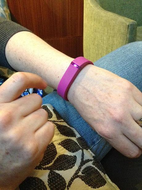 My new Fitbit Flex. I got pink as a change from black. I had a black Fitbit Zip. Plus the girls love pink!