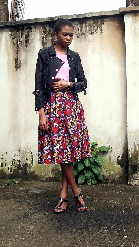 DIY Pleated Floral Skirt with Lavender Top