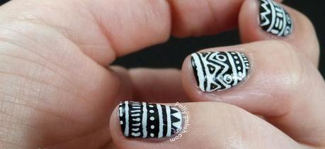 white and black nail polish