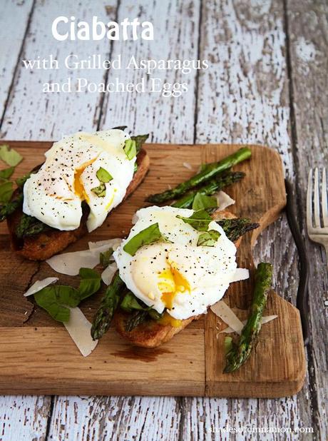 grilled asparagus and poached egg