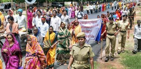 More join protest against Posco land aquisition. (Photo appeared first in 2011 article under the citation of The Hindu.) 