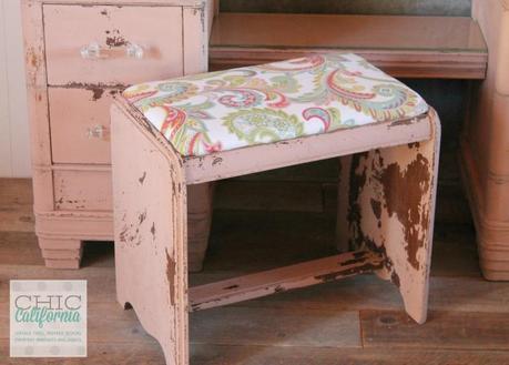 Milk Paint Vanity Bench by Chic California