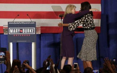 Mary Burke with Michael Obama