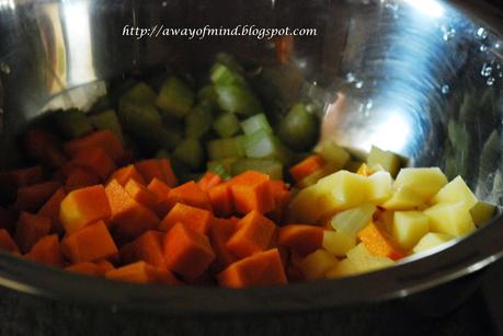 Pumpkin Sweet Potato Carrot Soup