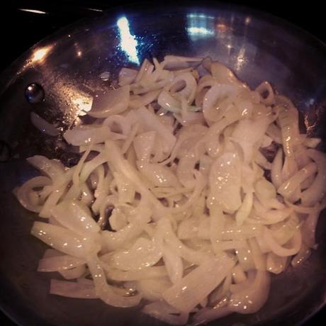 Onions goinmore and slow for the brats #oktoberfest #brats